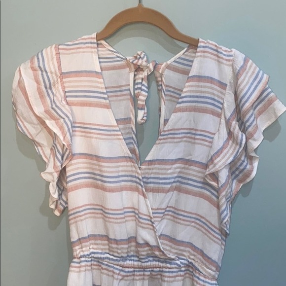 american eagle stripe women's ruffle romper - Picture 6 of 10